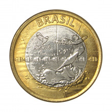 Moeda V-619 1 Real 2016 FC Natação Paraolímpica Bimetálico Ø27mm 7gr.