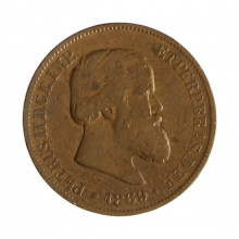 Moeda B-785 10 Réis 1869 MBC C/ Ponto No S Bronze Ø20mm 3,5gr.