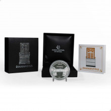 Estojo Moeda P-750 5 Reais 2013 FC Diamantina - Patrimônio da Humanidade Unesco Prata 925 Ø40mm 27gr.