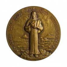Medalha O4B/KP46 1955 MBC+ Brasil América Congresso Eucarístico - Cardeal Masella - 1955 Bronze Ø50mm 78gr.