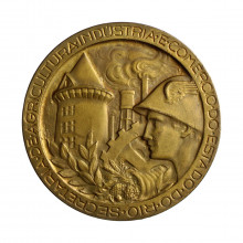 Medalha 36B/KP79 1953 MBC+ Brasil América V Exposição de Flores e Frutos Petrópolis Estado do Rio Bronze Ø49mm 68gr.