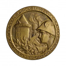 Medalha 08B/KP53 1952 MBC+ Brasil América IV Exposição de Flores e Frutos Petrópolis Estado do Rio Bronze Ø49mm 71gr.