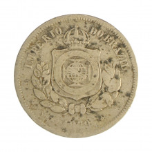 Moeda V-009 100 Réis 1879 BC/MBC C/ Marca de Verniz Cupro Níquel Ø27mm 10gr.*