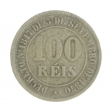 Moeda V-011 100 Réis 1881 MBC  Cupro Níquel Ø27mm 10gr.