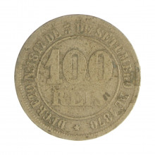 Moeda V-011 100 Réis 1881 BC  Cupro Níquel Ø27mm 10gr.