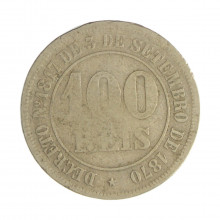 Moeda V-011 100 Réis 1881 BC  Cupro Níquel Ø27mm 10gr.