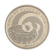 Estojo Moeda P-752 5 Reais 2014 FC Copa do Mundo Brasil - Cidades Sedes Prata 925 Ø40mm 27gr.