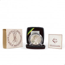 Estojo Moeda P-729 4 Reais 1994 FC Tetra Campeonato Mundial de Futebol Prata 925 Ø40mm 27gr.