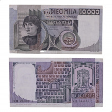 P#106b 10000 Lire  1980 MBC Itália Europa C/ Peq. Rasgo