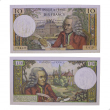 P#147d 10 Francs 1971 MBC+ França Europa C/ Manchas