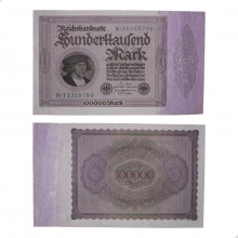 P#83a 100000 Mark  1923 SOB+ Alemanha Europa