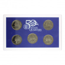 Set 5 Moedas 2003 FC Proof, Quarter Dollar S Estados - Estados Unidos América