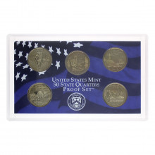 Set 5 Moedas 2003 FC Proof, Quarter Dollar S Estados - Estados Unidos América