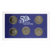 Set 5 Moedas 2001 FC Proof, Quarter Dollar S Estados - Estados Unidos América
