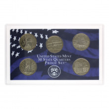 Set 5 Moedas 2001 FC Proof, Quarter Dollar S Estados - Estados Unidos América