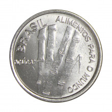 Moeda V-348 1 Cruzeiro 1985  FC  FAO Aço Inoxidável  Ø20mm 2,8gr.