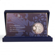 Estojo Moeda P-727 500 Cruzeiros 1991 FC V Centenário de Descobrimento da América Prata 925 Ø40mm 27gr.