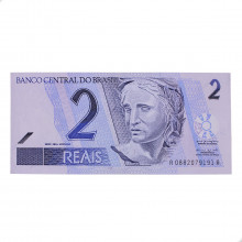 Cédula C-255 2 Reais 2001 SOB/FE - Pedro S. Malan / Armínio Fraga Neto (2ª chancela)