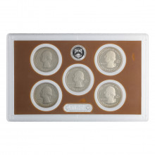 Blister 5 Moedas Quarter Dollar 2017 S FC Proof USA América