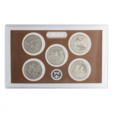 Blister 5 Moedas Quarter Dollar 2017 S FC Proof USA América