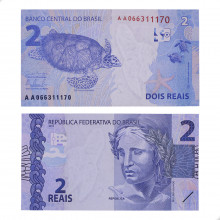Cédula C-333 AA 2 Reais 2013 FE - Guido Mantega 2ª Chancela / Alexandre A. Tombini