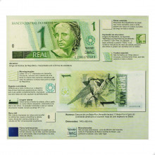 Folder Encarte para Cédula de 1 Real Descritivo