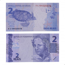 Cédula C-336 EL 2 Reais 2017 C/ Furo de Grampo SOB/FE - Henrique de C. Meirelles / Ilan Goldfajn