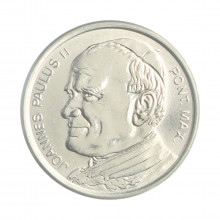 Medalha 27Al Visita Papa João Paulo II Brasil América Santuário Nossa Sra Aparecida 1991 Aço Inoxidável Ø27,2mm 7gr.