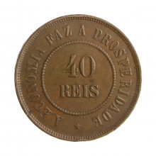 Moeda B-823 40 Réis 1900 MBC/SOB Bronze Ø30mm 12gr.*