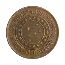 Moeda B-823 40 Réis 1900 MBC/SOB Bronze Ø30mm 12gr.*
