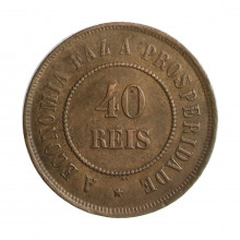 Moeda B-822 40 Réis 1898 MBC+ Data Escassa Bronze Ø30mm 12gr.*