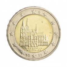 Moeda KM#293 2 Euros 2011 D FC Alemanha Europa Estado de Nordrhein-Westfalen Bimetálico Ø25,75mm 8,5gr.