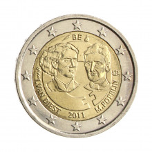 Moeda KM#308 2 Euros 2011 SOB Bélgica Europa 100º Dia Internacional da Mulher Bimetálico Ø25,75mm 8,5gr.