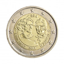 Moeda KM#308 2 Euros 2011 FC Bélgica Europa 100º Dia Internacional da Mulher Bimetálico Ø25,75mm 8,5gr.