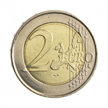 Moeda KM#240 2 Euros 2005 FC Bélgica Europa Renovação da União Económica Bélgica-Luxemburgo Bimetálico Ø25,75mm 8,5gr.