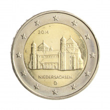 Moeda KM#334 2 Euros 2024 D FC Alemanha Europa Estado da Baixa Saxônia Bimetálico Ø25,75mm 8,5gr.