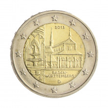 Moeda KM#314 2 Euros 2013 D FC Alemanha Europa Estado de Baden-Württemberg Bimetálico Ø25,75mm 8,5gr.