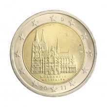Moeda KM#293 2 Euros 2011 D SOB/FC Alemanha Europa Estado de Nordrhein-Westfalen Bimetálico Ø25,75mm 8,5gr.