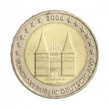 Moeda KM#253 2 Euros 2006 G SOB/FC Alemanha Europa Estado de Schleswig-Holstein Bimetálico Ø25,75mm 8,5gr.
