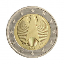Moeda KM#214 2 Euros 2002 F SOB/FC Alemanha Europa Bimetálico Ø25,75mm 8,5gr.