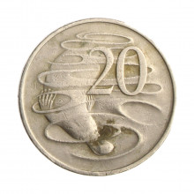 Moeda KM#66 20 Cents 1967 MBC Austrália Oceania Cupro Níquel Ø28,52mm 11,31gr.