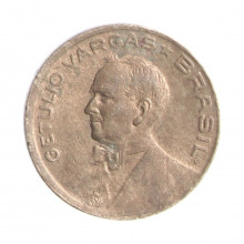 Moeda V-179a 10 Centavos 1943 MBC+ Getúlio Vargas Níquel Rosa Ø17mm 3gr.