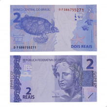 Cédula C-335 DF 2 Reais 2016 MBC+ - Henrique de C. Meirelles / Alexandre A. Tombini