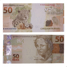 Cédula C-357 BH 50 Reais 2011 Erro de Corte (Fim da Página) SOB - Guido Mantega 2ª Chancela / Alexandre A. Tombini