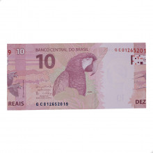 Cédula C-348 GC 10 Reais 2018 Erro de Corte FE - Henrique de C. Meirelles / Ilan Goldfajn