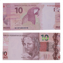 Cédula C-348 GC 10 Reais 2018 Erro de Corte FE - Henrique de C. Meirelles / Ilan Goldfajn