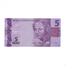 Cédula C-343 EB 5 Reais 2017 Baixas e Altas numerações FE - Henrique de C. Meirelles / Ilan Goldfajn