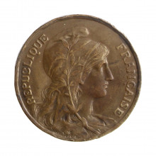 Moeda KM#843 10 Centimes 1911 BC/MBC França Europa Bronze Ø30mm 10gr.