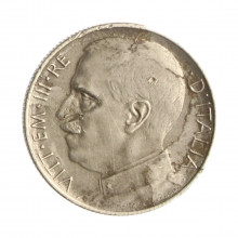 Moeda KM#61.1 50 Centesimi 1925 R MBC Itália Europa Níquel Ø23,9mm 5,5gr.