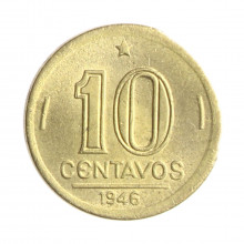 Moeda V-182 10 Centavos 1946 SOB/FC S/Sigla Bronze Alumínio Ø17mm 3gr.